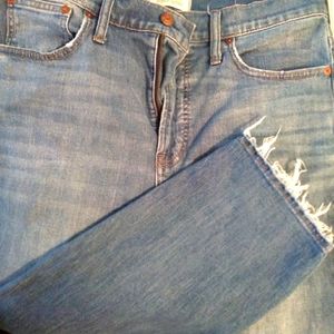 Madewell high-rise mom vintage frayed jeans
